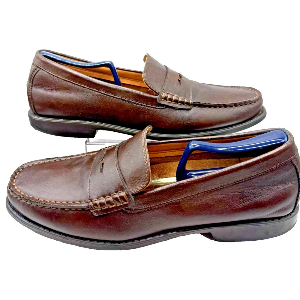 IZOD Men's Penny Loafer Edmund Gel Tech Shoes Sz 10M Brn Slip On Fishing Resort - Picture 1 of 10